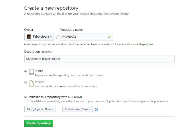 **create new repository**